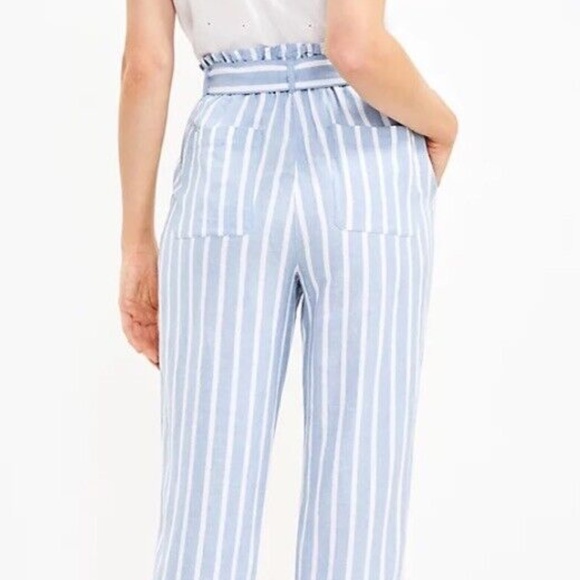 The Belted Paperbag Ankle Pant in Linen Blend Anne Taylor LOFT - Picture 2 of 4